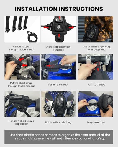 ILM Motorcycle Tank Bag Magnetic Waterproof Touch Screen Phone Pouch BT01 - color: Black