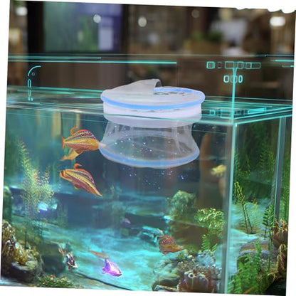 Toyvian 2pcs Transparent Fish Breeder Box Nylon Floating Mesh Nursery Tank for Guppy Egg Incubation for Aquarium Betta Clownfish Fry Easy to Clean Monitor