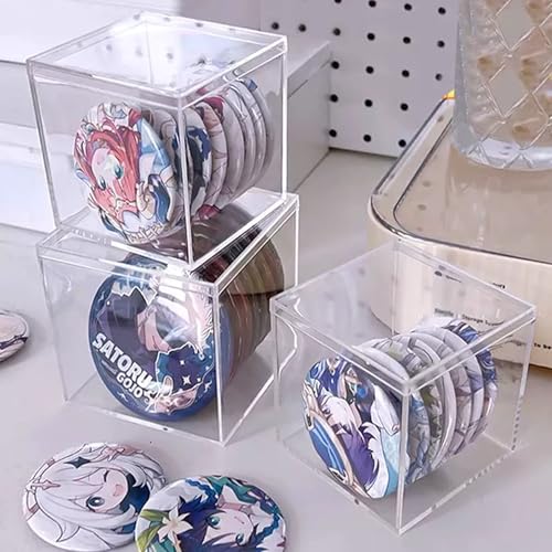 Acrylic Box with Lid Clear Square Cube Plastic Decorative Boxes Clear Display Candy Box Jewelry Storage Boxes for Birthday Party Favor - size: 4 x 4 x 4 Inch