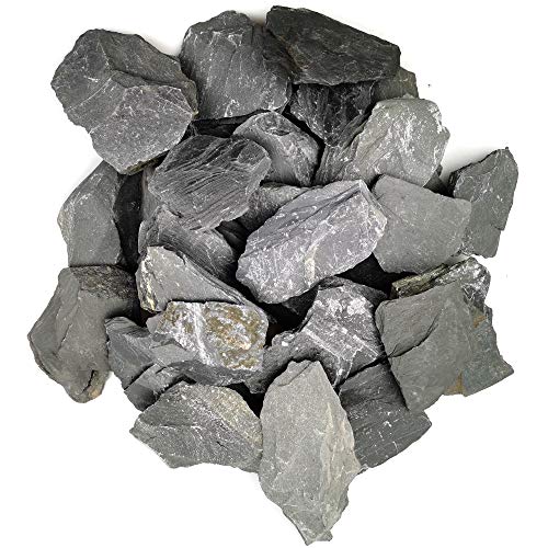 Voulosimi Natural Slate Rocks PH Neutral Stone Perfect Rocks for Aquariums, Landscaping Model,Tank Decoration,Amphibian Enclosures (10 LB, 3-5 inch) - color: 10 LB, size: 3-5 inch