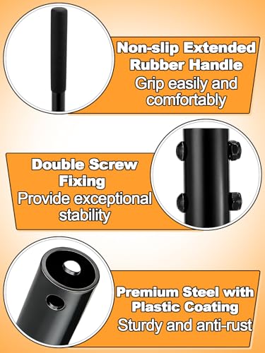 Upgraded 0.12 Psi Compaction Pressure Effortless Heavy-Duty 10"x10" Steel Tamper - Ergonomic Soil Tamper Tool with 48" Handle, Garden Landscaping Hand Tools for Ground & Gravel Leveling Dirt Compactor