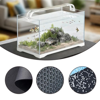 2PCS Aquarium Leveling Mat, 14x25x0.2 Inches Fish Tank Mat Under Tank - Neoprene Non-Slip Shockproof Waterproof, Textured Surface for Uneven Floors, Easy-Cut Edges, Aquarium Mat