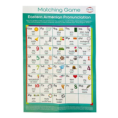 Armenian Alphabet Matching Game, Eastern and Western Pronunciations, Strengthen Memory Learn The Armenian Alphabet, Ages 3+