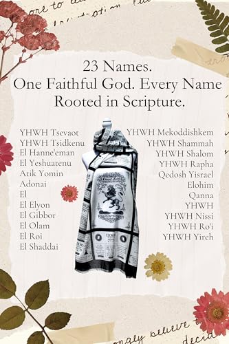 Names of God Christian Prayer Shawl – 35x70in Unisex Lightweight Modal Cotton Scripture Scarf with Canvas Bag, 23 Hebrew Names, Lion of Judah, Unisex Spiritual Gift, Religious Gifts