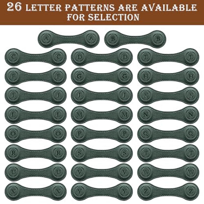 Handmade Personalized Leather Magnetic Bookmark - Custom Initial Letter Design with 26 Alphabet Choices - Durable Bookmark for Readers, Book Lovers, Women & Kids - color: 1pcs Green, size: M