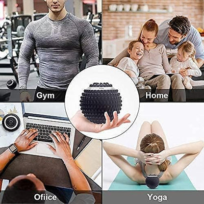 Vibrating Massage Ball 4-Speed High-Intensity Fitness Yoga Massage Roller, Relieving Muscle Tension Pain & Pressure Massaging Balls (Black) - color: Black