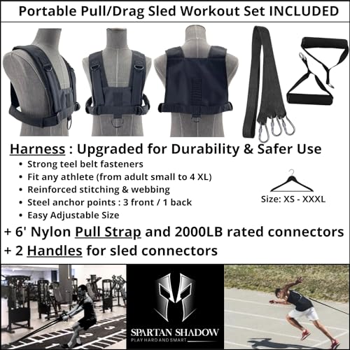 Weight Sled for Training Outdoor/Indoor, Workout Sled Push Pull Weighted Sled Football Speed Fitness Exercise Gym Equipment. Muscle Strength & Explosive Power.Adjust Height Suit for 1”&2” Weight Plate