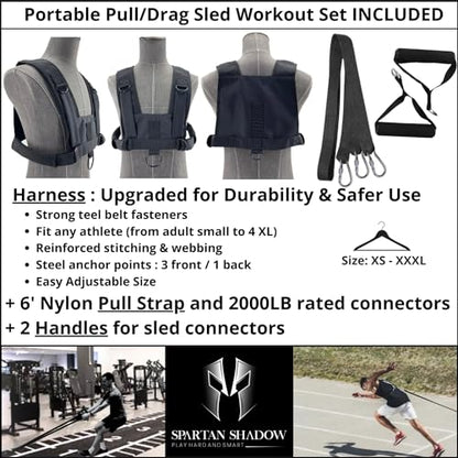 Weight Sled for Training Outdoor/Indoor, Workout Sled Push Pull Weighted Sled Football Speed Fitness Exercise Gym Equipment. Muscle Strength & Explosive Power.Adjust Height Suit for 1”&2” Weight Plate