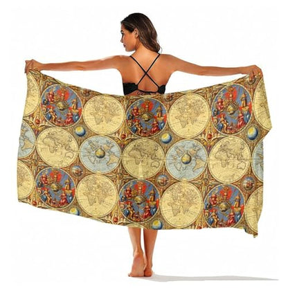 Chiffon Shawl Scarf Sarong And Sun Protective Shawl Long Lightweight Travel Scarf - color: Color136