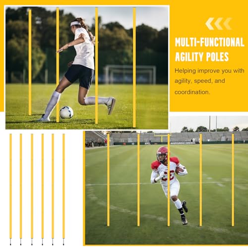 Agility Training Set Multi-Function Soccer Training Equipment for Athletes | 3 Adjustable Speed Hurdles, 6 Agility Poles, 1 Agility Ladder, 12 Soccer Cones & Jump Rope for Athletes, Amateurs, Youth