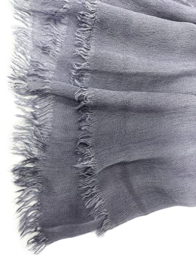 Txameru Hijab Scarf for Women - Muslim Rayon Crinkle With Fringe Edge - color: Light Gray