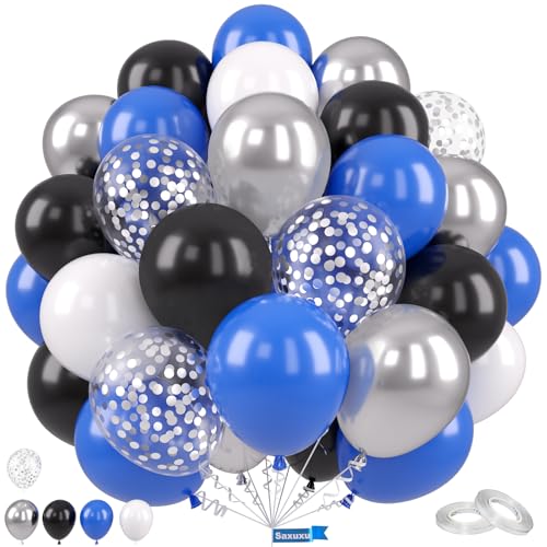 Blue Black Balloons, 50 Pcs Navy for Boys Mens Birthday Graduation Party - color: Blue Black, size: 50 Pcs