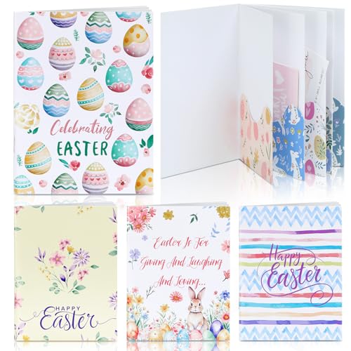 AmazingSpark 4 Set Mini Easter Gift Card Book Bunny Money Holder Envelope Booklet for Cash Easter Surprise Money Card Sleeve Book Eggs Rabbit Party Gift for DIY Basket Stuffer Spring Holiday Decor - style: Easter