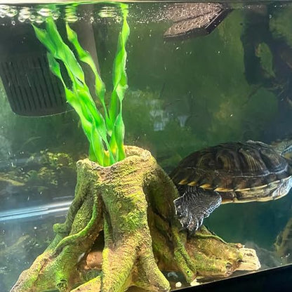 Aquarium Landscape Tree Stump Artificial Resin Tree Hole Ornament Hollow Trunk Cave Betta Cave Rocks Fish Tank Decoration for Cichlid Hiding