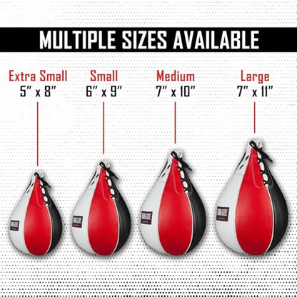 Ringside Boxing Speed Bag – Durable Leather Construction with Reinforced Triple-Stitched Seams and Heavy-Duty Attachment Loop,for Speed and Reflex Training - size: Medium (New)