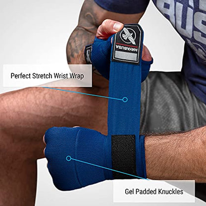 Hayabusa Quick Gel Boxing Hand Wrap Gloves - color: Blue, size: X-Large