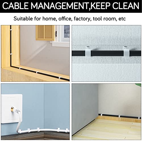 Ethernet Cable Clips with Nails, 7mm, 100-Pack, White | Fits Round Cables, Nail-in Design for Cat6, Cat7 and Cat8 Ethernet Runs Along Walls, Baseboards, and Trim - style: Nail in Round Cable Clips 100Pcs