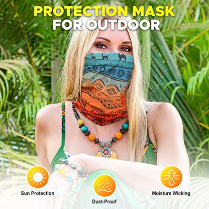 JOEYOUNG Headwear, Bandana, Neck Gaiter Head Wrap Headband Balaclava Magic Scarf - color: A-boho 1