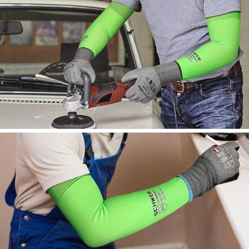 Schwer Ultra-Thin ANSI A6 Cut Resistant Arm Sleeves, 21 Gauge Comfortable and Breathable Protective Sleeves, Arm Protectors for Thin Skin and Bruising, Work, Gardening, Farming, Outdoors, M - size: 18in-M