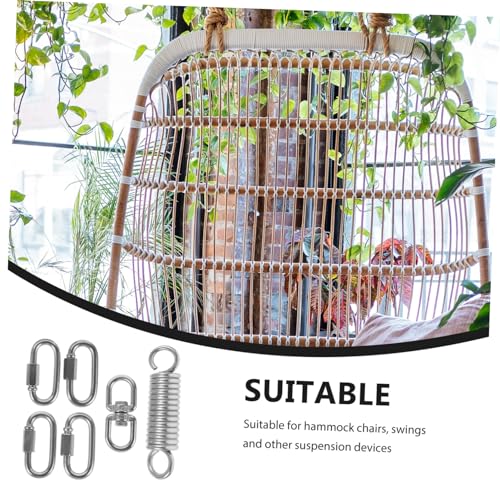 1Set Hammock Chair Spring Set Heavy Duty Metal Swing Springs for Hanging Chairs Porch Swings and Outdoor Use Suitable for Yoga Relaxation and More