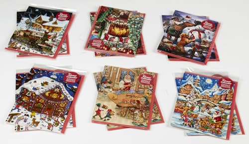 Fun & Whimsical Advent Calendar Greeting Cards - Assortment of 12 Cards with Envelopes by Vermont Christmas Company - The Perfect Early Christmas Card