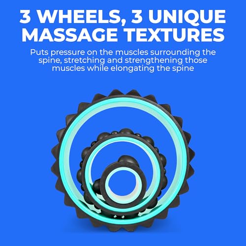 Chirp Wheel XR 3P Massage Roller Set - 10” Acupressure, 6” Knot-Kneading Thumb, 4” Neck & Headache Tension Relief, High Density Foam Massage Rollers for Back & Neck Pain, 500lbs Capacity, Mint - size: 3-Pack (10, 6, 4 Inch) Mint