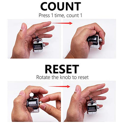 Amble Tally Clicker Counter, Metal Case Mechanical Clicker Digital Handheld Tally Counter with Nylon Lanyard - color: 1-pack