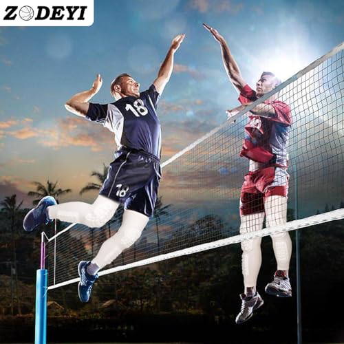 Wrestling Knee Pads Compression Leg Sleeve with Knee Pad and Calf Pad, 1 Pair Knee Sleeve with Shin Guards Shin Pads for Football, Baseball, Rugby, Lacrosse (2, White, Medium) - color: White, size: Medium