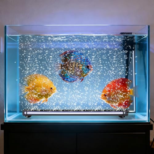 Submersible Fish Tank Aquarium Light: Underwater Aquarium Bubble Lights with Adjustable Brightness Colors -IP68 Waterproof Bubble Lights with Remote and Suction Cups for 20-25 inch Aquarium Fish Tank - size: 20 inch Nanoscale Bubbles