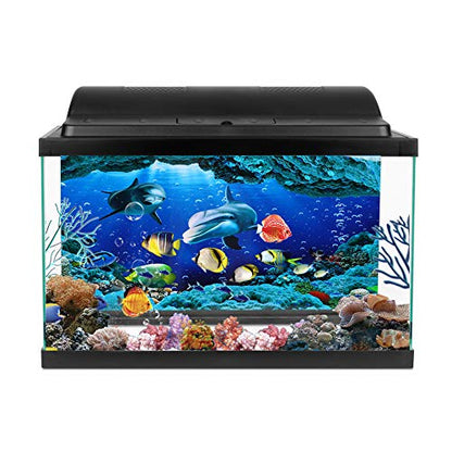 Background Poster Decorative Sea World Paintings PVC Sticker Landscape for Aquarium Fish Tank (122 * 50cm) - size: 122*50cm