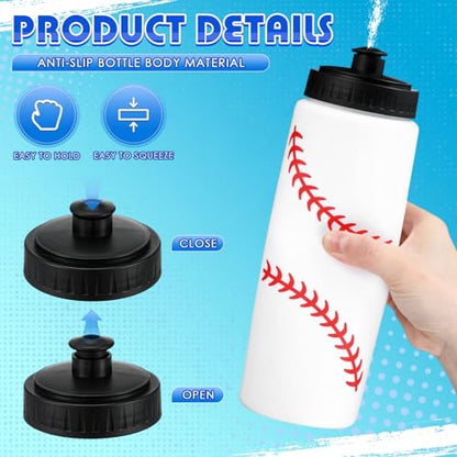 12 / 24 Pack Sports Water Bottles 20 oz Bottle Basketballs Party Favors Reusable Sports Squeeze Water Bottle for Party Favor Players Lovers Team Gifts Gym - style: Baseball