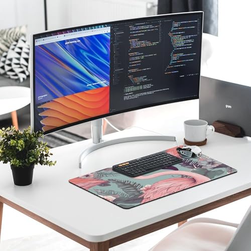 Large Size Gaming Mouse Pad Flamingo2 Desk Mat Non-Slip Base Waterproof Desktop Writing Pad for Office Home - color: Flamingo2, size: 40X75cm