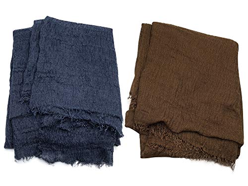 Women Scarf Shawl for All Season 3PCS Scarve Wrap Scarve. - color: Dark Brown, Dark Green, Dark Blue