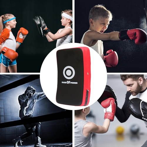 Curved Strike Pad - Professional Boxing Arm Pad, Secure Training Pads, Multi Function Martial Arts Target | Karate Kickboxing MMA Fitness for Karate Kickboxing MMA Fitness - color: red
