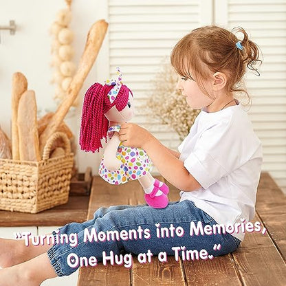 June Garden 18" Snuggle Cuties Sophie - Soft Cuddly Plush Doll Gift for Girls - Huggable Rag Doll - Pink L - color: Pink Sophie, size: Large