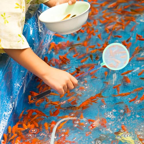 Balacoo 8pcs Plastic Fish Landing Nets with Dense Mesh for Aquarium and Shrimp Tanks Portable Fine Mesh Fishing Nets for Fish Tank Cleaning Random Color