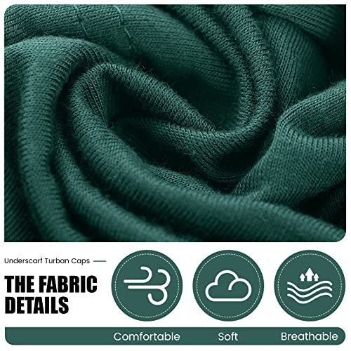 4 Pieces Women Under Scarf Hat Hijab Cap Islamic Muslim Under Scarf Turban Beanie Cap - color: Navy,green, size: One Size