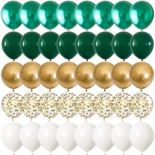 Metallic Green Gold Balloons, 60 Packs 12 Inch Latex Balloons - color: Metallic Green Gold