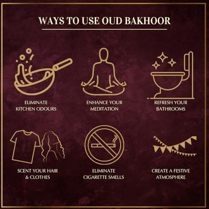 Oud Bakhoor Variety Box with Burner & Refill Box by Dukhni | Set of 2 | Authentic Arabic Bakhoor Incense | Gift Set & Starter Kit | Luxurious Long-Lasting Assorted Fragrances