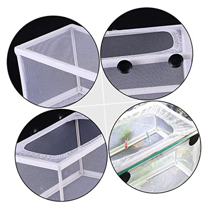 Mikikit 3pcs Fish Isolation Box Cups for Breeding Fish Aquarium Mesh Hatchery Net for Safe Separation