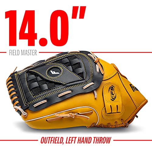 Franklin Sports Field Master Baseball + Softball Glove - Field Master Adult + Youth Baseball + Softball Mitt - Men's + Women's Gloves - color: Tan, style: 14" - Basket Web