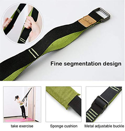 Back bend Assist Trainer - Improve Back and Waist Flexibility, Door Flexibility Stretching Strap, Home equipment for Ballet, Dance, Yoga, Gymnastics, Cheerleading, Splits - color: lake blue