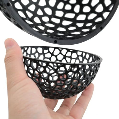 2PCS Hollow Fish Half Sphere Hideaway House Hollow Hemispherical Aquarium Cave Shrimp Habitat Breeding Shelter for Small Aquariums Plastic Tunnel Cave 2.17x4.05 inches Black
