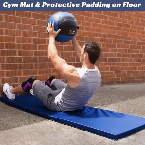 1-Piece Wall Pads for Gym, 2" Thick Wall Cushion Padding Basketball Court Garage Wall Mount Protector, 60" L x 24" W Anti Collision Exercise Mats for Basement Taekwondo - color: Blue