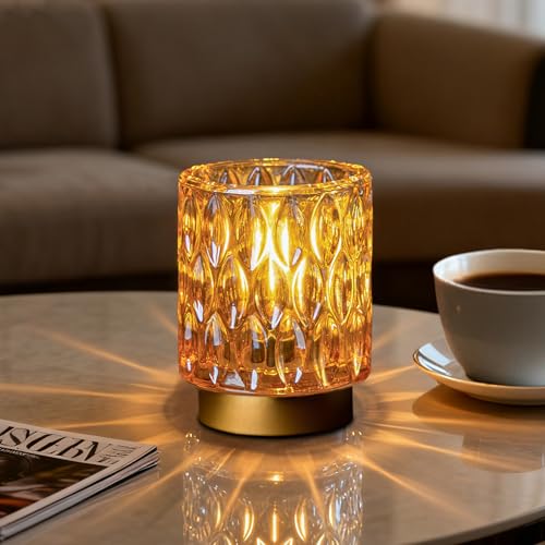 Battery Operated Table Lamp Timer, Small Cordless Lamps Decorative, Amber - color: Amber, size: 1 Packs