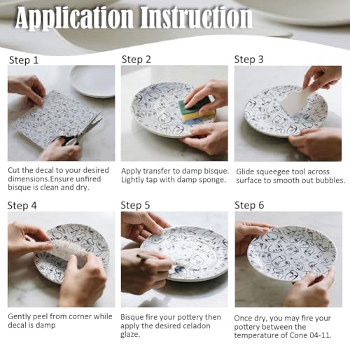 SUPERDANT 6PCS Mixed Underglaze Paper Transfer Plants Flower Transfer Paper for Clay Ceramic Camping Dandelion Porcelain Under Glaze Transfers for Pottery Underglaze Decal Papers Handcrafted Gifts - style: Mixed Styles (Garland)