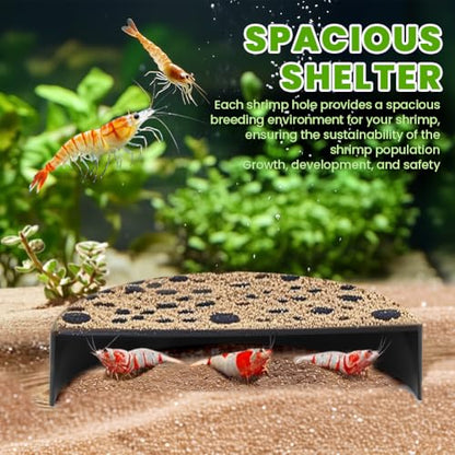 Shrimp Hides for Aquarium 2 Pack, Shrimp Cave Hideout Tunnels | Aquarium shrimp hideouts for molting, breeding, and shelter in shrimp tanks and planted aquariums with multi-opening design