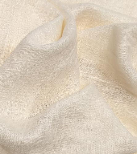 Women Summer Scarfs Large Long Lightweight Linen Beach Gauze Shawl Wrap 75”×40” - color: Milky White