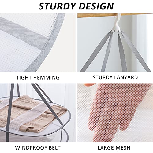 2 Pack 3-Tier Folding Mesh Clothes Hanging Dryer, Sweater Drying Rack, Large Laundry Drying Rack, Lay fold Flat Dry Hanger, Mesh Clothes Hanging Dryer - XL(3Tier)+XL(3Tier) - size: XL(3Tier)+XL(3Tier)