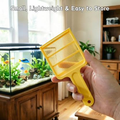 Duckweed Remover Tool for Aquarium, Floating Plant Skimmer | Aquarium & Pond Skimmer Tool for Duckweed, Salvinia and Water Lettuce Removal, Durable Plastic Plant Remover (Yellow) - color: Yellow